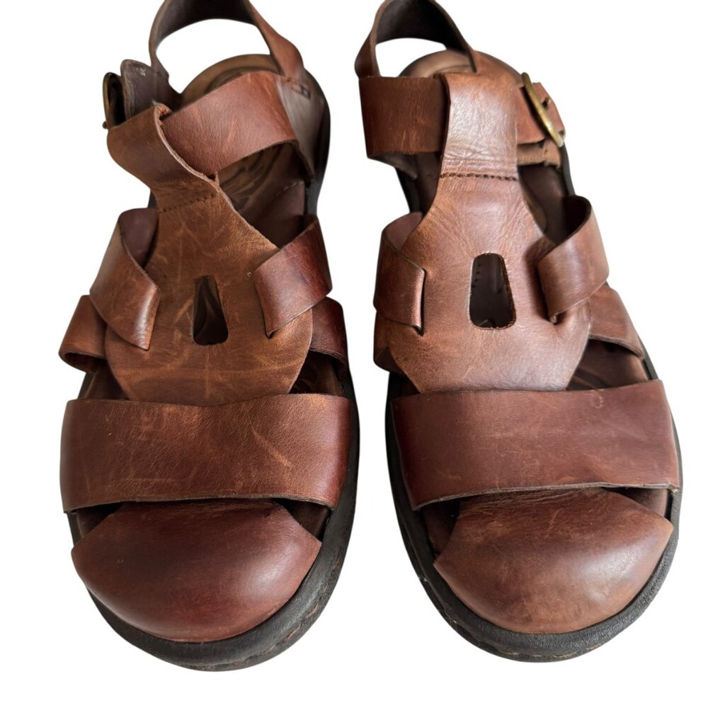 Born Size 10 Leather Carys Fisherman Sandals Classic Timeless Adjustable Brown - Picture 5 of 13